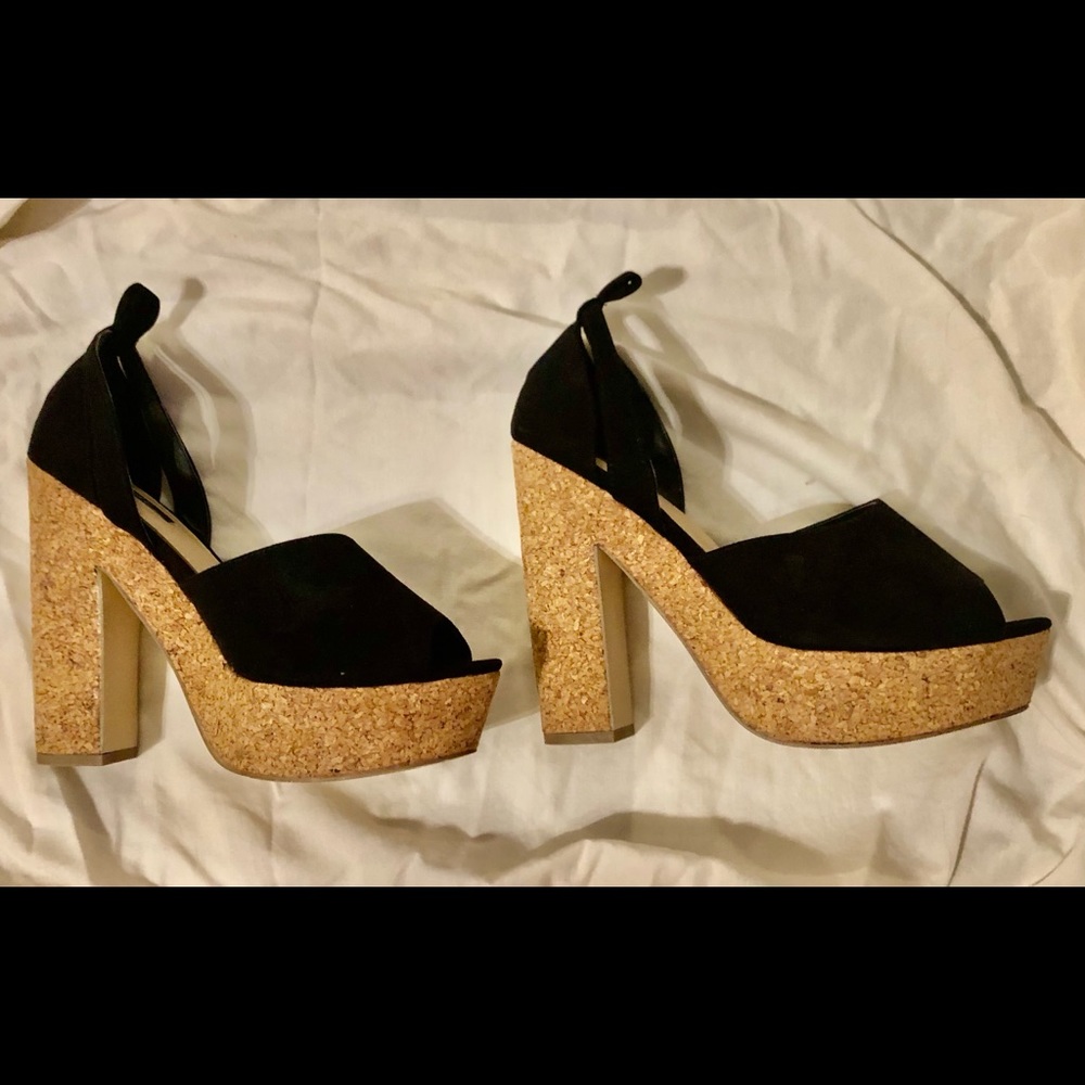 Cork platform and chunky heels - Picture 4 of 7